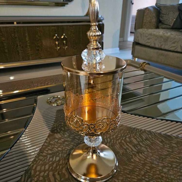 Candy Dish Vintage-Style LOT Cookies Makeup Brushes Jar Pedestal - Picture 7 of 8